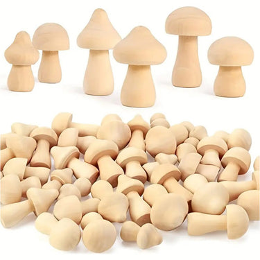 Wooden Mushroom Set